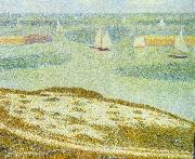 Georges Seurat Einfahrt zum Hafen Port-en-Bessin oil